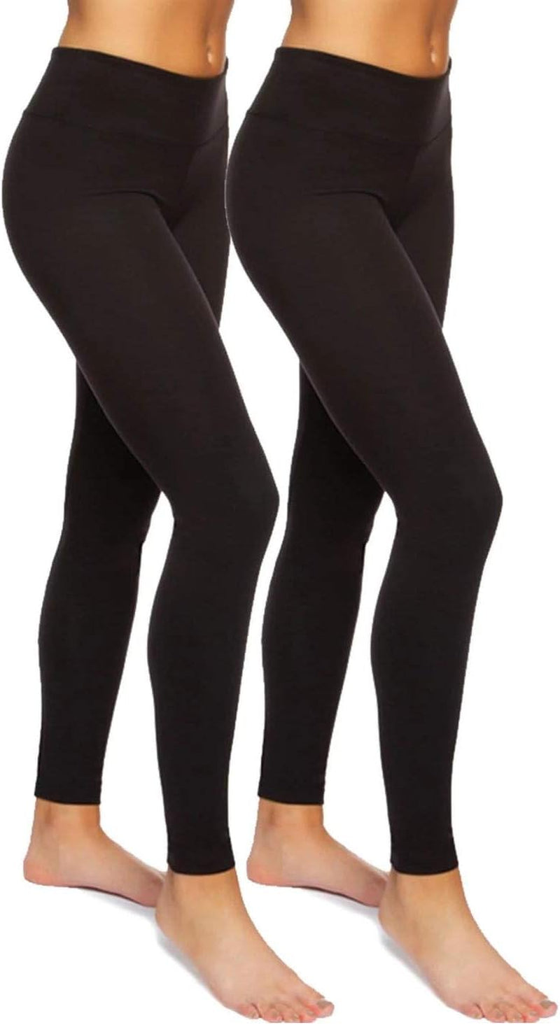 Sueded Athleisure Performance Legging (2-Pack) Womens Leggings W/Slimming Waist Band Style: C3690RT