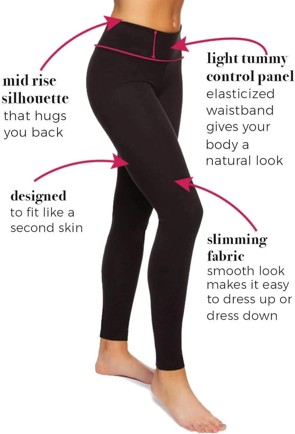 Sueded Athleisure Performance Legging (2-Pack) Womens Leggings W/Slimming Waist Band Style: C3690RT