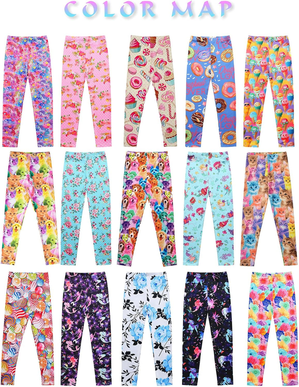 Girl Unicorn Leggings Kid Rainbow Print Legging Tights Trousers Slim Long Pants