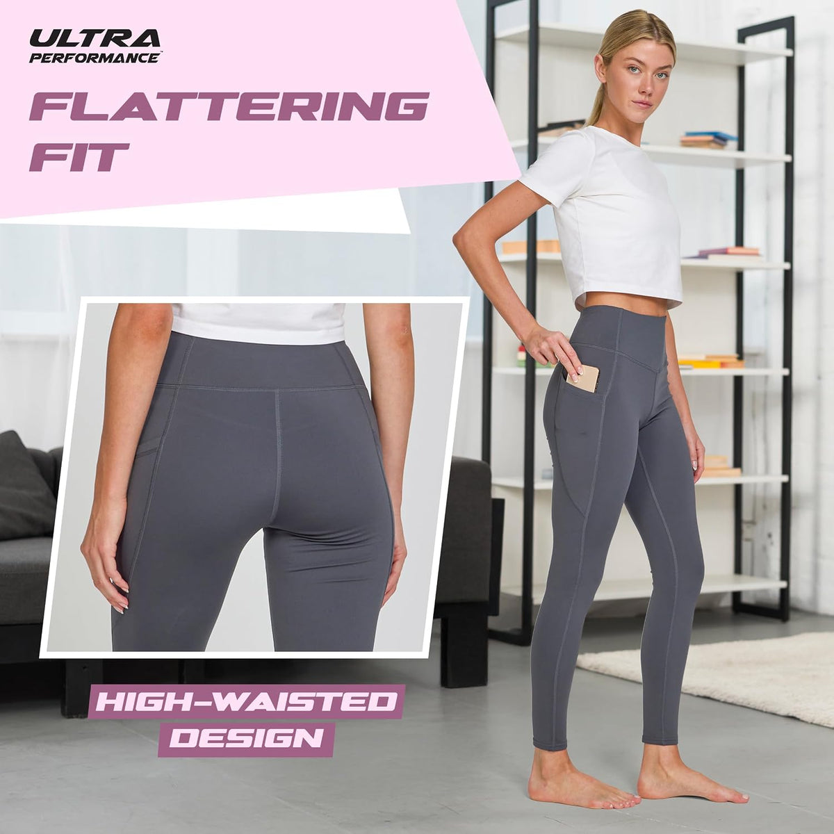 Fleece Lined Leggings 2 Pack High Waisted Leggings