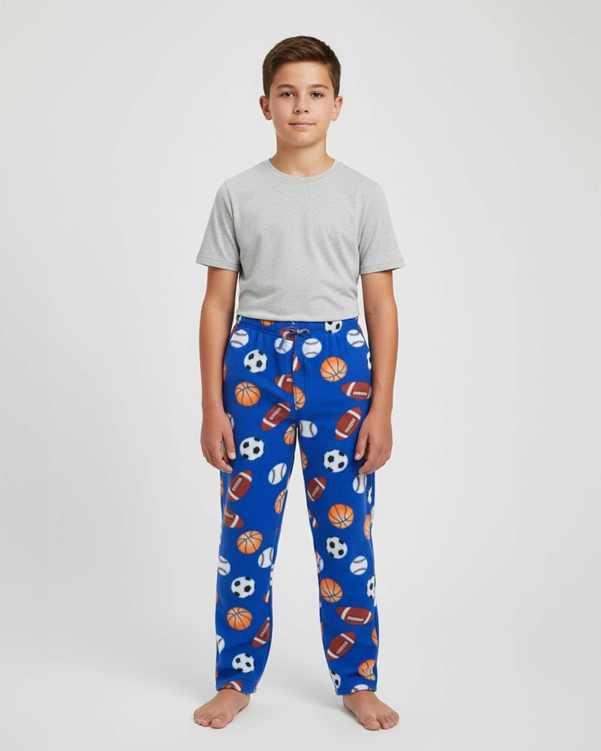 3 Pack Boys' Fleece Pajama Pants Sleepwear Pjs Kids Teens Bottoms Pockets