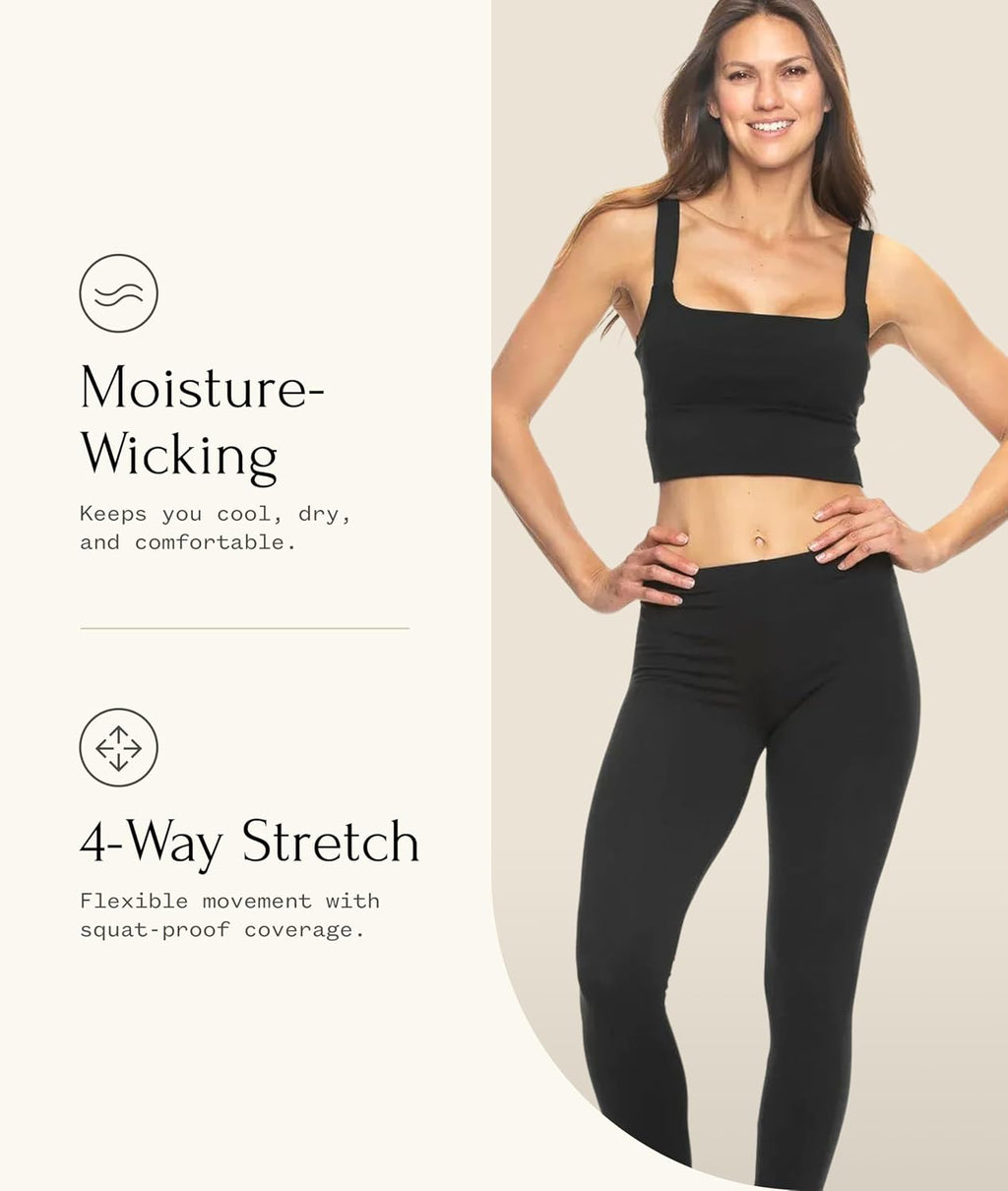 Sueded Athleisure Performance Legging (2-Pack) Womens Leggings W/Slimming Waist Band Style: C3690RT