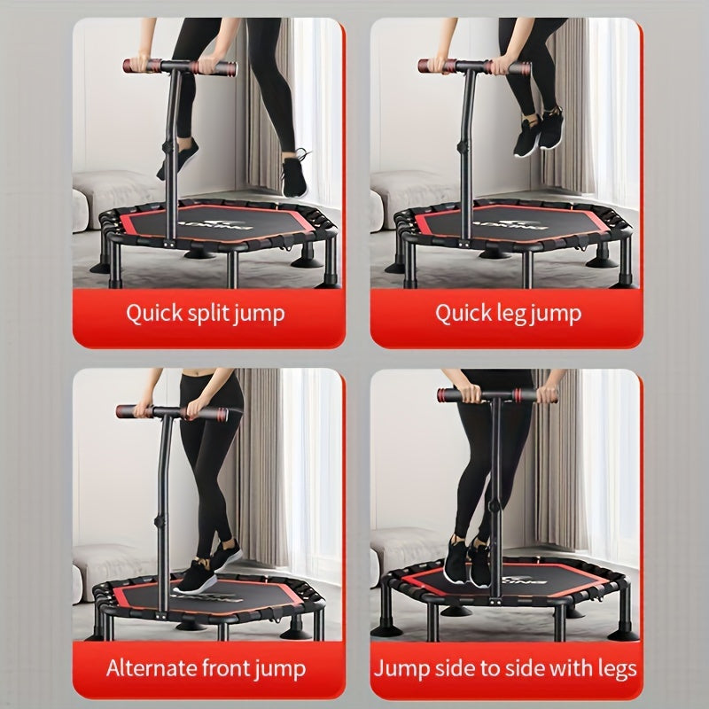 Trampolim Indoor Silencioso com Corrimão – Cardio de Baixo Impacto