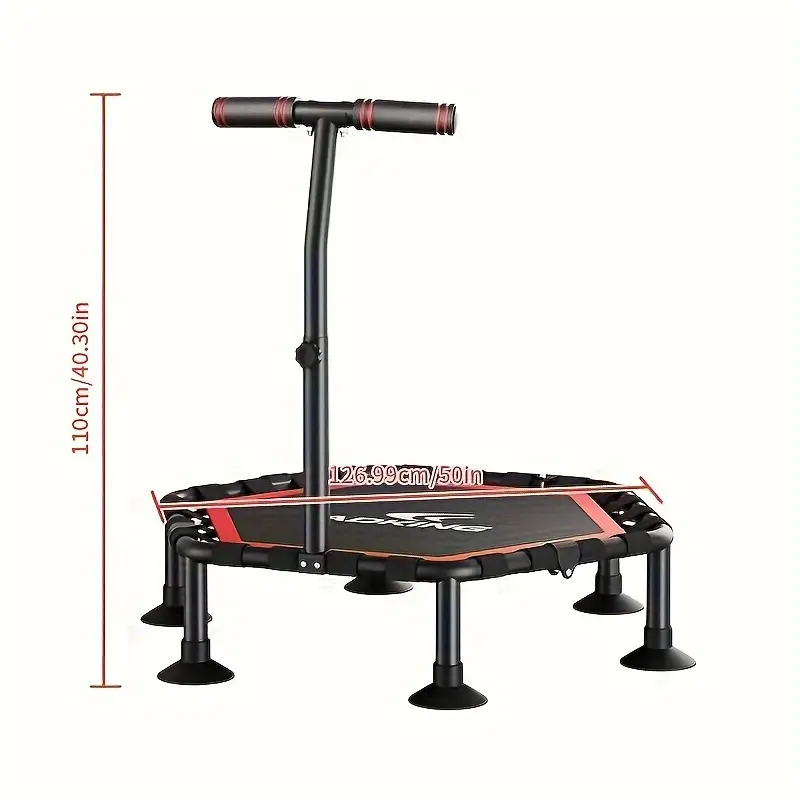 Trampolim Indoor Silencioso com Corrimão – Cardio de Baixo Impacto