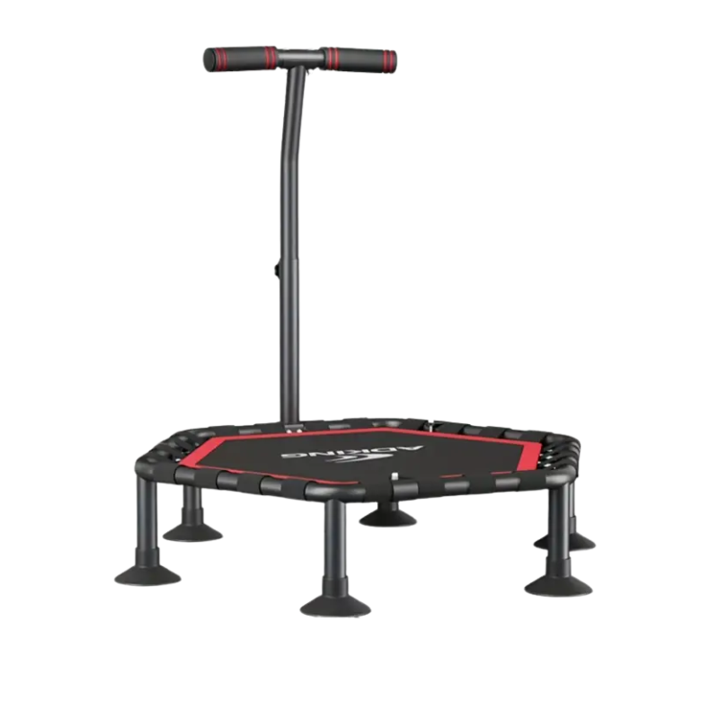 Trampolim Indoor Silencioso com Corrimão – Cardio de Baixo Impacto